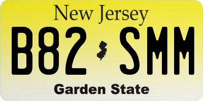 NJ license plate B82SMM
