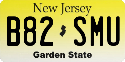 NJ license plate B82SMU