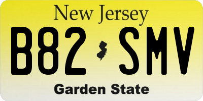 NJ license plate B82SMV
