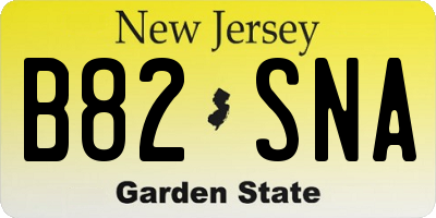 NJ license plate B82SNA