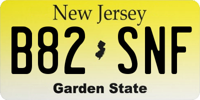 NJ license plate B82SNF