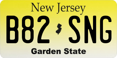 NJ license plate B82SNG
