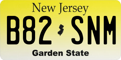 NJ license plate B82SNM