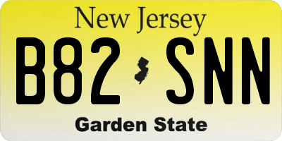 NJ license plate B82SNN