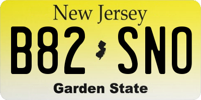 NJ license plate B82SNO