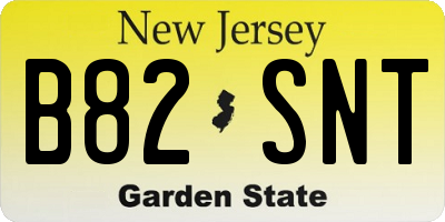 NJ license plate B82SNT