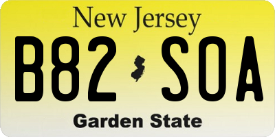 NJ license plate B82SOA