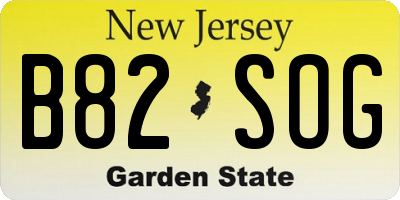 NJ license plate B82SOG