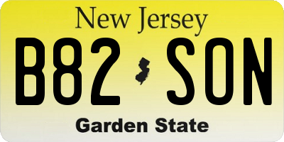 NJ license plate B82SON