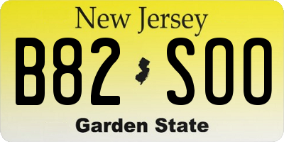 NJ license plate B82SOO