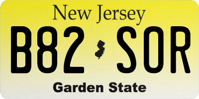 NJ license plate B82SOR