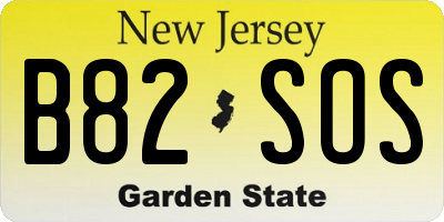 NJ license plate B82SOS