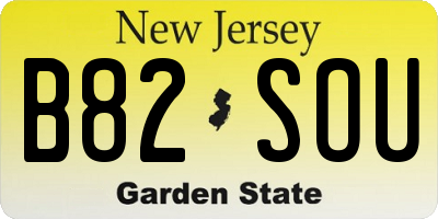 NJ license plate B82SOU