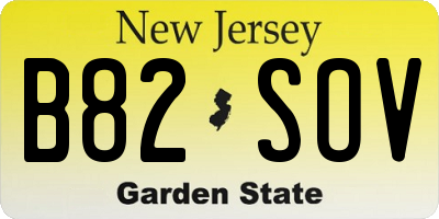 NJ license plate B82SOV