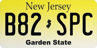 NJ license plate B82SPC