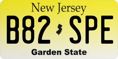 NJ license plate B82SPE