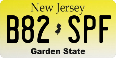 NJ license plate B82SPF