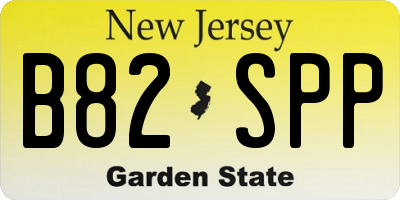 NJ license plate B82SPP