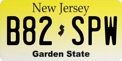 NJ license plate B82SPW