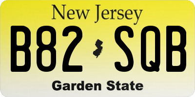 NJ license plate B82SQB