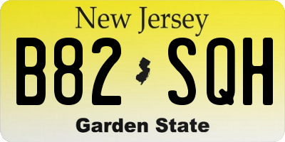 NJ license plate B82SQH