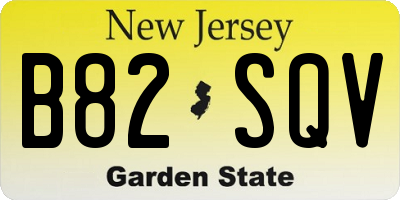 NJ license plate B82SQV