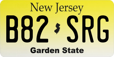 NJ license plate B82SRG