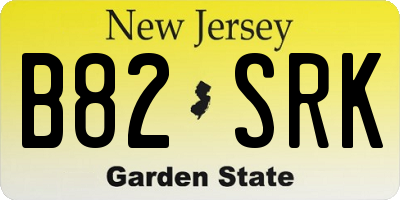 NJ license plate B82SRK