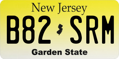 NJ license plate B82SRM