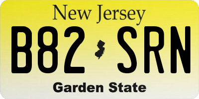 NJ license plate B82SRN