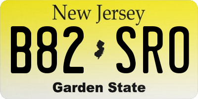 NJ license plate B82SRO