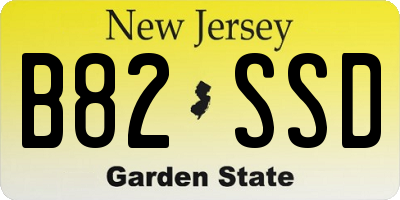 NJ license plate B82SSD