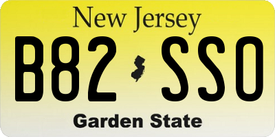 NJ license plate B82SSO
