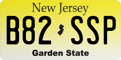 NJ license plate B82SSP