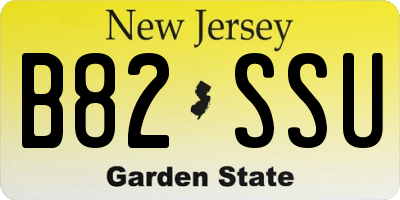 NJ license plate B82SSU