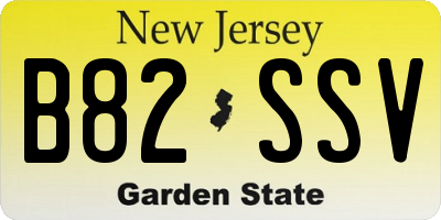 NJ license plate B82SSV