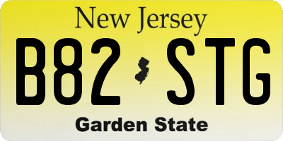 NJ license plate B82STG