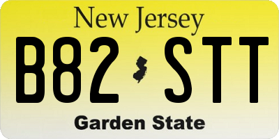 NJ license plate B82STT