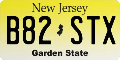 NJ license plate B82STX