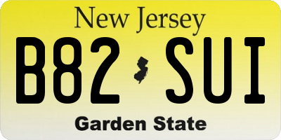 NJ license plate B82SUI