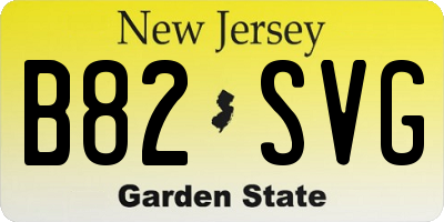 NJ license plate B82SVG
