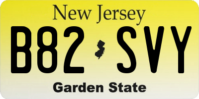 NJ license plate B82SVY