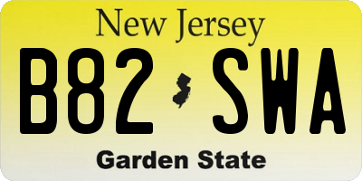 NJ license plate B82SWA