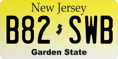 NJ license plate B82SWB