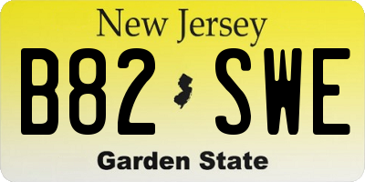 NJ license plate B82SWE