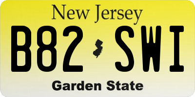 NJ license plate B82SWI