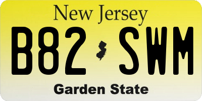 NJ license plate B82SWM