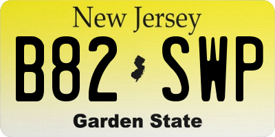 NJ license plate B82SWP