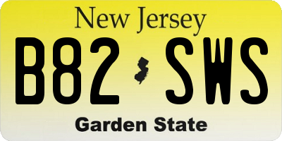 NJ license plate B82SWS
