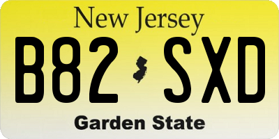 NJ license plate B82SXD